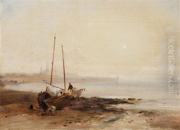 Fishermen By The Sea Oil Painting by Richard Parkes Bonington