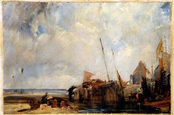 Scene Sur La Cote, Picardie Oil Painting by Richard Parkes Bonington