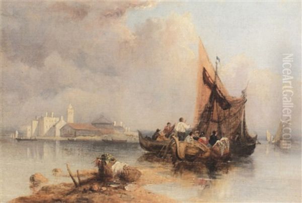 Murano Italy Oil Painting by Richard Parkes Bonington