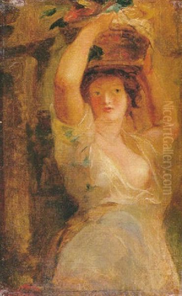 Mujer Con Cesto Oil Painting by Richard Parkes Bonington