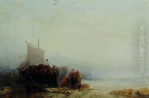 A Scene On The French Coast Oil Painting by Richard Parkes Bonington