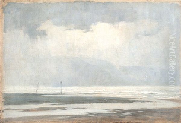 Coastal Scene: Morning Oil Painting by Richard Parkes Bonington