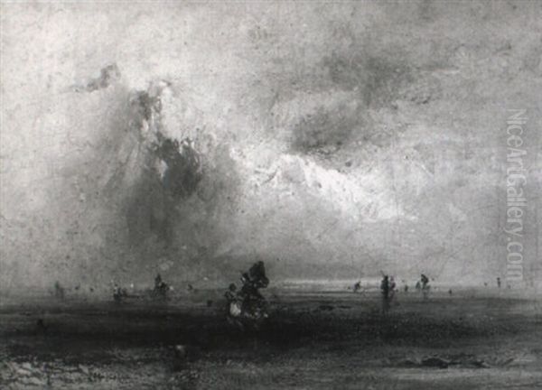 On Hastings Sands Oil Painting by Richard Parkes Bonington