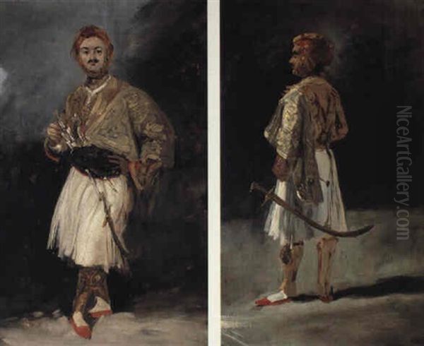 The Count Demitrius De Palatiano In The Costume Of A Palikar Oil Painting by Richard Parkes Bonington