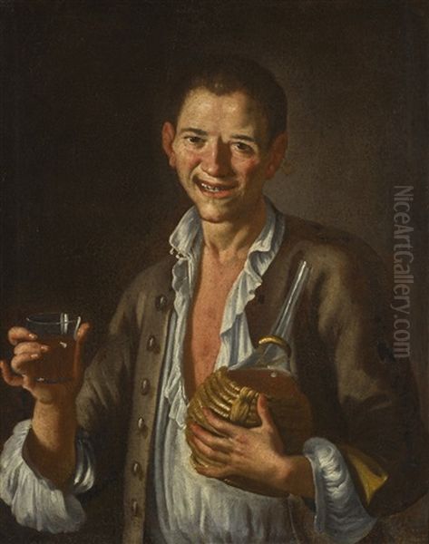 Portrait Of A Boy Laughing Oil Painting by Giuseppe Bonito