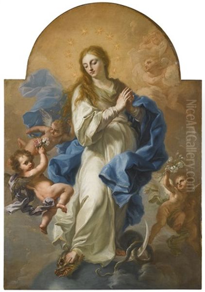 The Immaculate Conception Oil Painting by Giuseppe Bonito