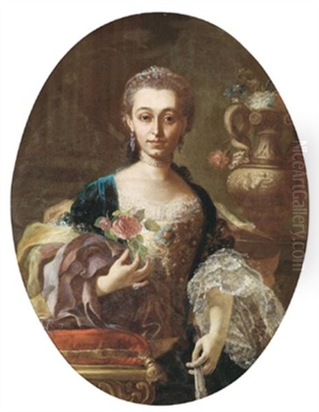 Ritratto Della Principessa Di Bisignano(?) Oil Painting by Giuseppe Bonito