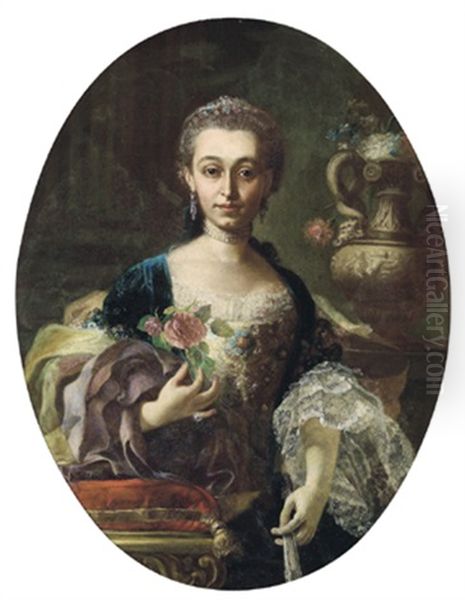 Ritratto Della Principessa Di Bisignano (?) Oil Painting by Giuseppe Bonito