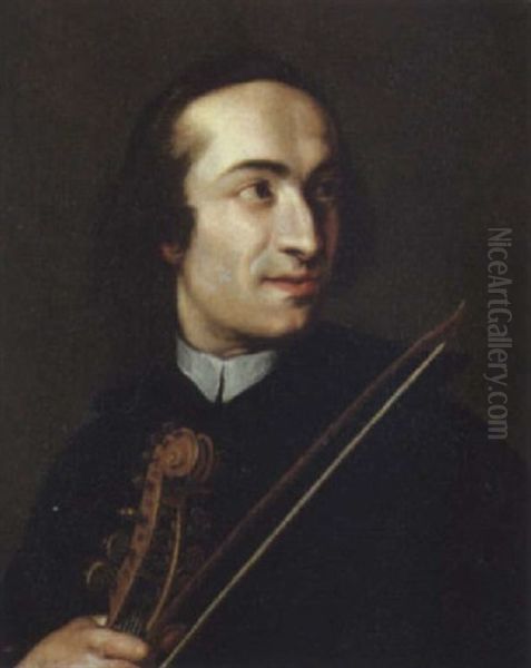 Ritratto Di Violinista Oil Painting by Giuseppe Bonito