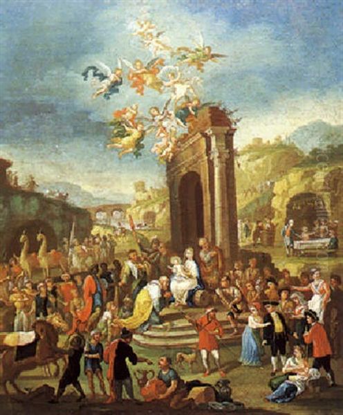 L'adorazione Dei Magi Oil Painting by Giuseppe Bonito