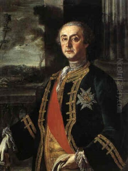 Ritratto Di Antonio Spinelli, Principe Di Scalea Oil Painting by Giuseppe Bonito