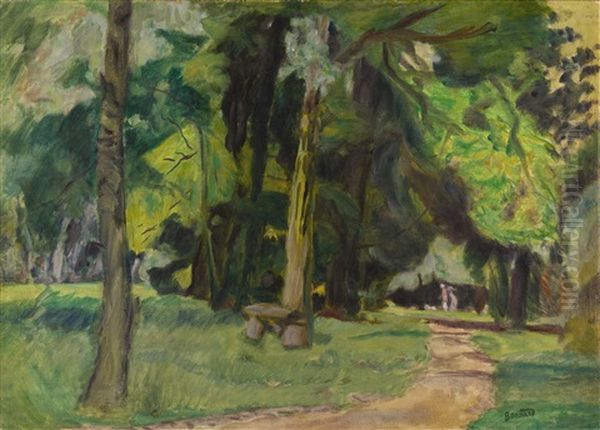 Promenade Au Bois, Banc Dans Un Parc Oil Painting by Pierre Bonnard