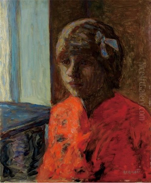 Marthe Bonnard En Corsage Ronge Oil Painting by Pierre Bonnard