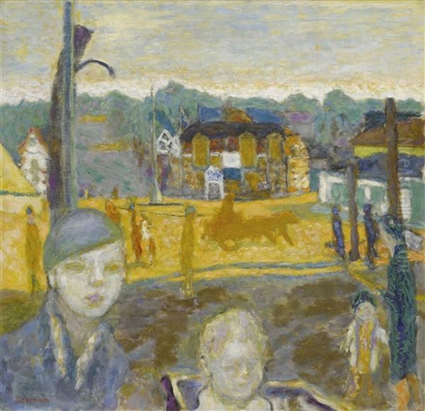 La Promenade Des Enfants (arcachon) Oil Painting by Pierre Bonnard