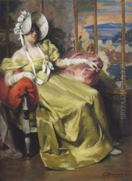 La Robe Jaune Oil Painting by Alexandre Francois Bonnardel