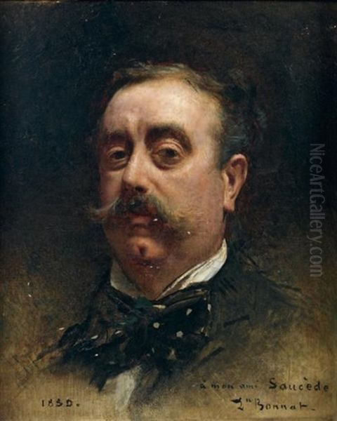 Portrait De Monsieur Saucede Oil Painting by Leon Bonnat