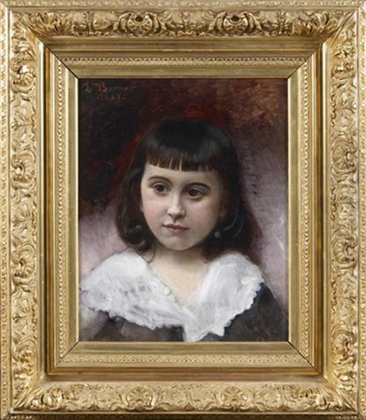 Portrait De Jeune Fille Oil Painting by Leon Bonnat