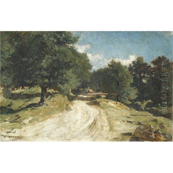 Chemin En Foret De Fontainebleau Oil Painting by Leon Bonnat