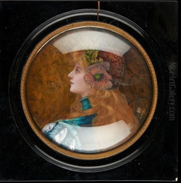 Jeune Femme De Profil Oil Painting by Pierre Bonnaud