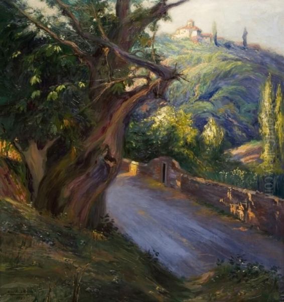 Paisaje Oil Painting by Adrian Aldecoa Y Arbulo