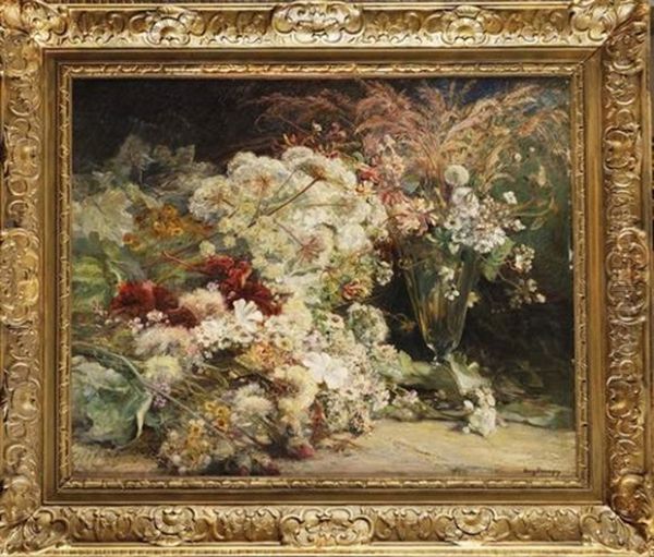 Gerbe De Fleurs Oil Painting by Henri Arthur Bonnefoy