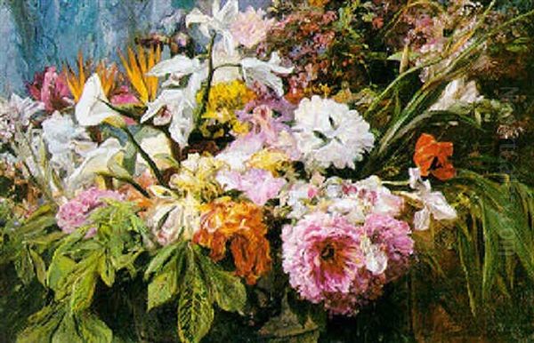 Arrangement De Fleurs Oil Painting by Henri Arthur Bonnefoy