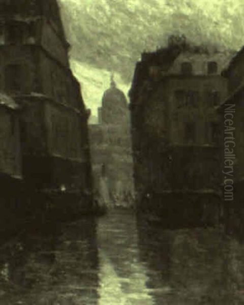 View Of Paris, The Flood Oil Painting by Henri Arthur Bonnefoy