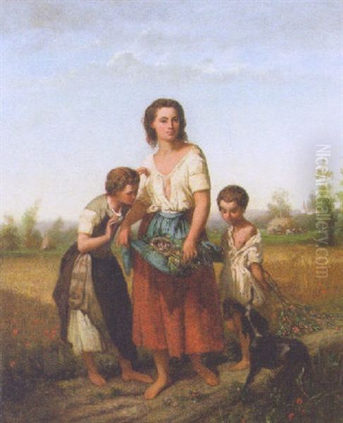 The Harvesters Oil Painting by Charles Adolphe Bonnegrace