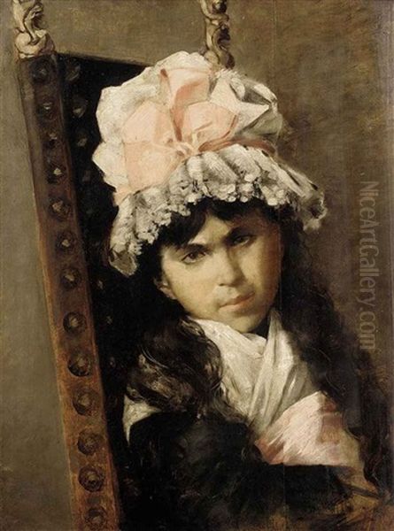 Portrait Of A Girl Oil Painting by Felix Alfred Bonnet