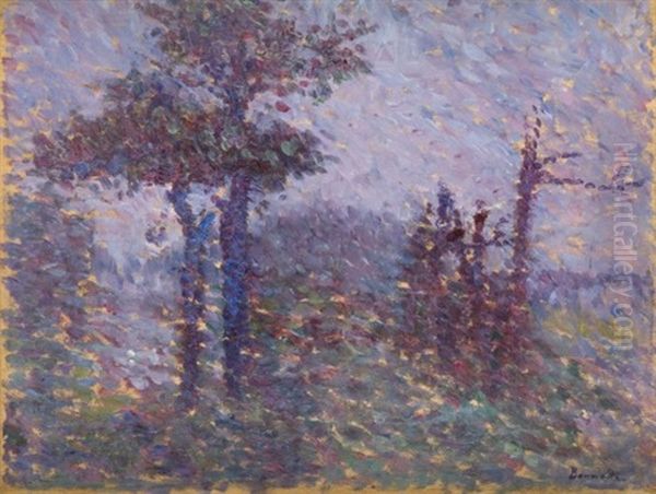 Orage, Coup De Vent Dans Les Arbres Oil Painting by Ernest-Lucien Bonnotte