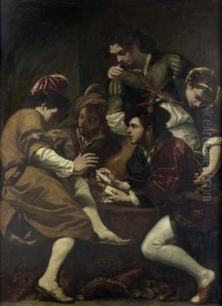 Les Joueurs De Cartes Ou La Parabole Du Fils Prodigue Oil Painting by Giovanni Battista Bonocore