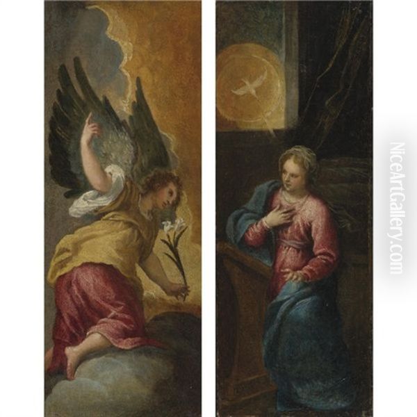 The Annunciation (pair) Oil Painting by Carlo Bononi