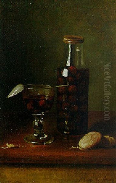 Nature Morte Au Bocal De Cerises Oil Painting by Francois Bonvin