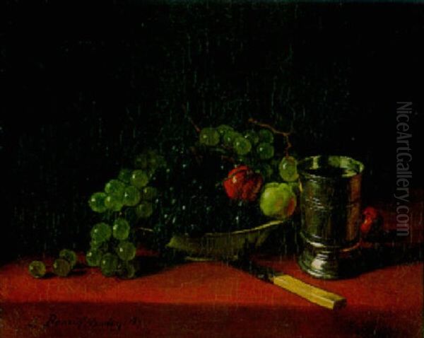 Nature Morte Aux Fruits, Au Couteau Et Au Gobelet Oil Painting by Francois Bonvin