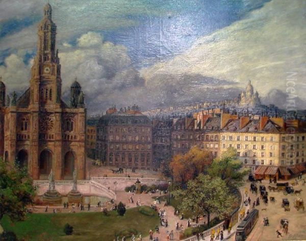 La Place De La Trinite Oil Painting by Emil Alder