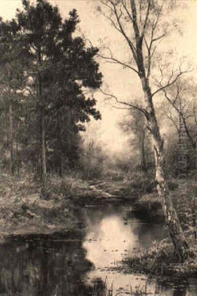 The Pool Beneath The Pines Oil Painting by Walter Boodle