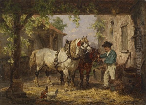 Feierabend Oil Painting by Willem Jacobus Boogaard