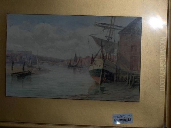 Reflections (in Whitby Harbour) Oil Painting by Thomas Alder