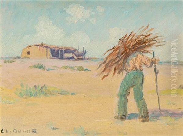 Hauling Firewood Oil Painting by Elmer L. Boone