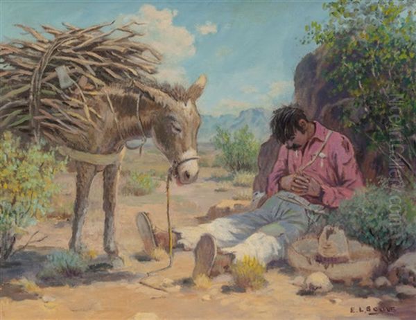 Siesta Oil Painting by Elmer L. Boone