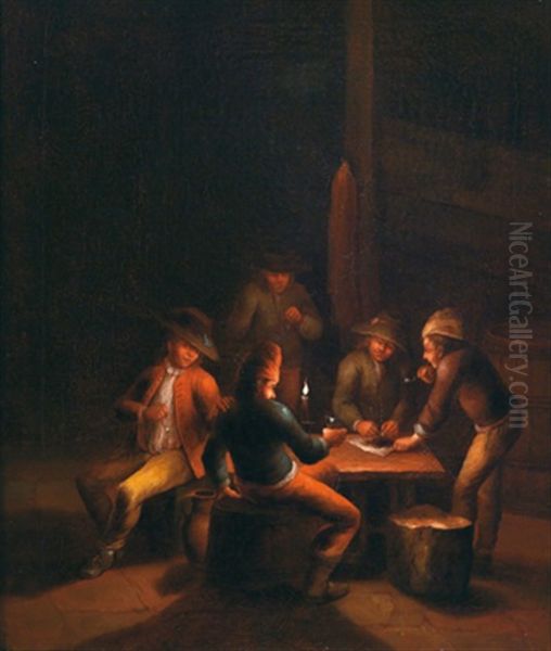 Zechende Bauern Im Wirtshaus Oil Painting by Arnold Boonen