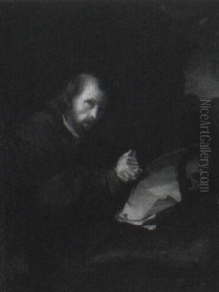 A Hermit Praying In A Grotto by Arnold Boonen