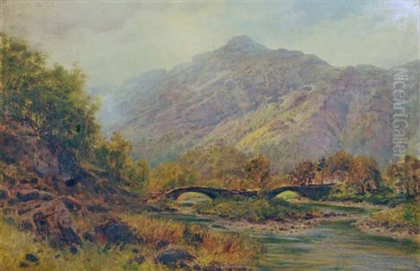 Landscape With Bridge Oil Painting by Samuel Lawson Booth