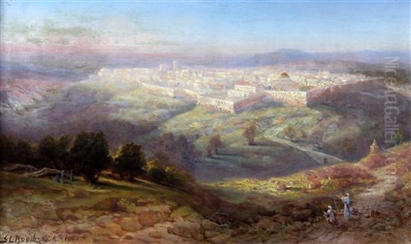 Jerusalem From The Mount Of Olives Oil Painting by Samuel Lawson Booth