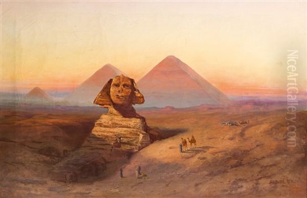 Sphinx Und Pyramiden Von Gizeh Oil Painting by Samuel Lawson Booth