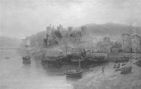 Conway Castle From The Estuary Oil Painting by Samuel Lawson Booth