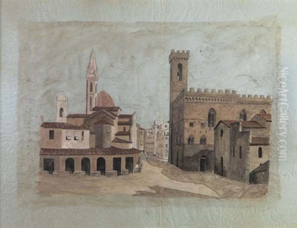 Palazzo Del Podesta E Piazza Sant Apollinare Oil Painting by Fabio Borbottoni