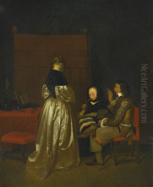 The Satin Gown Oil Painting by Gerard ter Borch the Younger