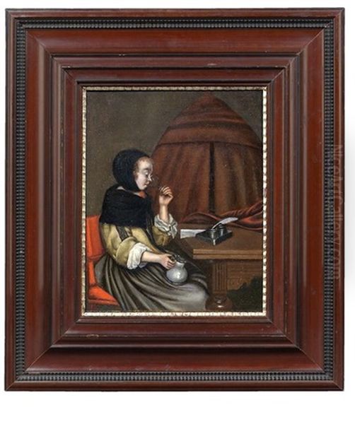 Die Weintrinkerin Oil Painting by Gerard ter Borch the Younger