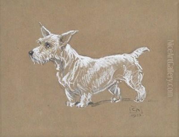 A Sealyham Terrier Oil Painting by Cecil Charles Aldin